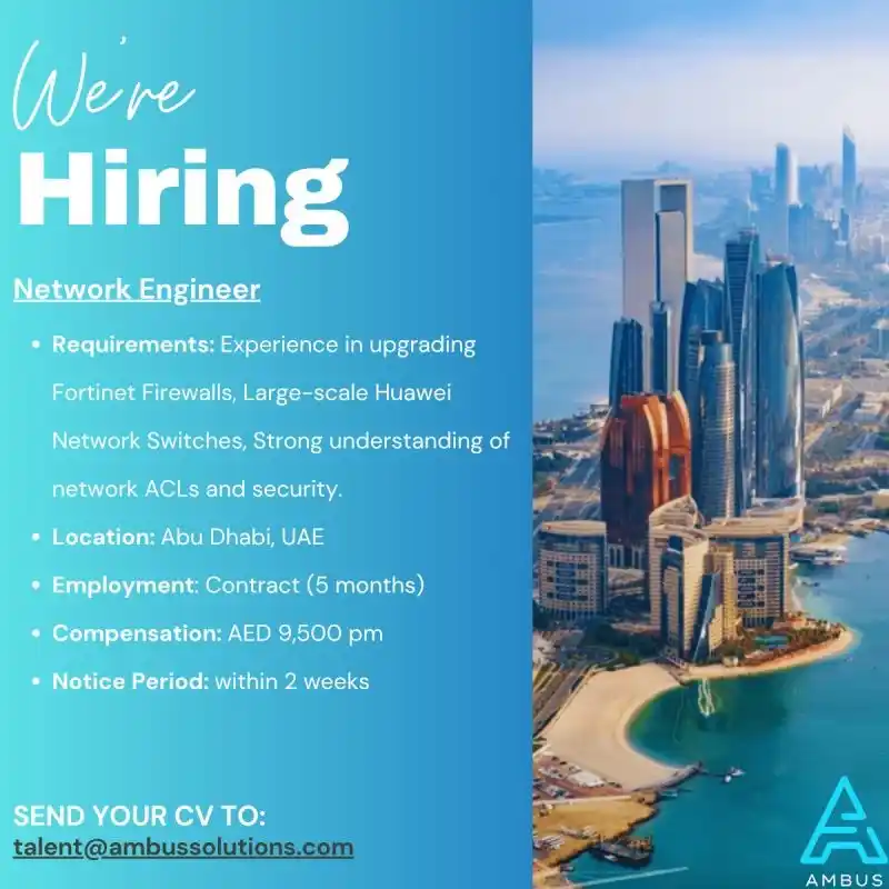 Image from Job Openings: 📢 We’re Hiring: "Network Engineer"  We are looking for an experienced...