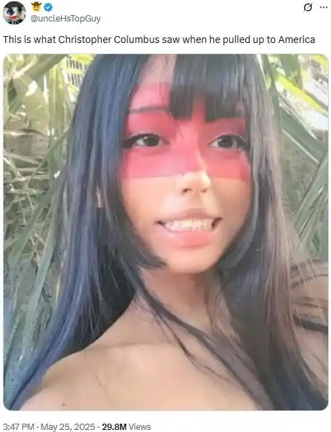 Image from Know Your Meme: Who Is The Girl In The 'What Christopher Columbus Saw' Meme? The Dark ...