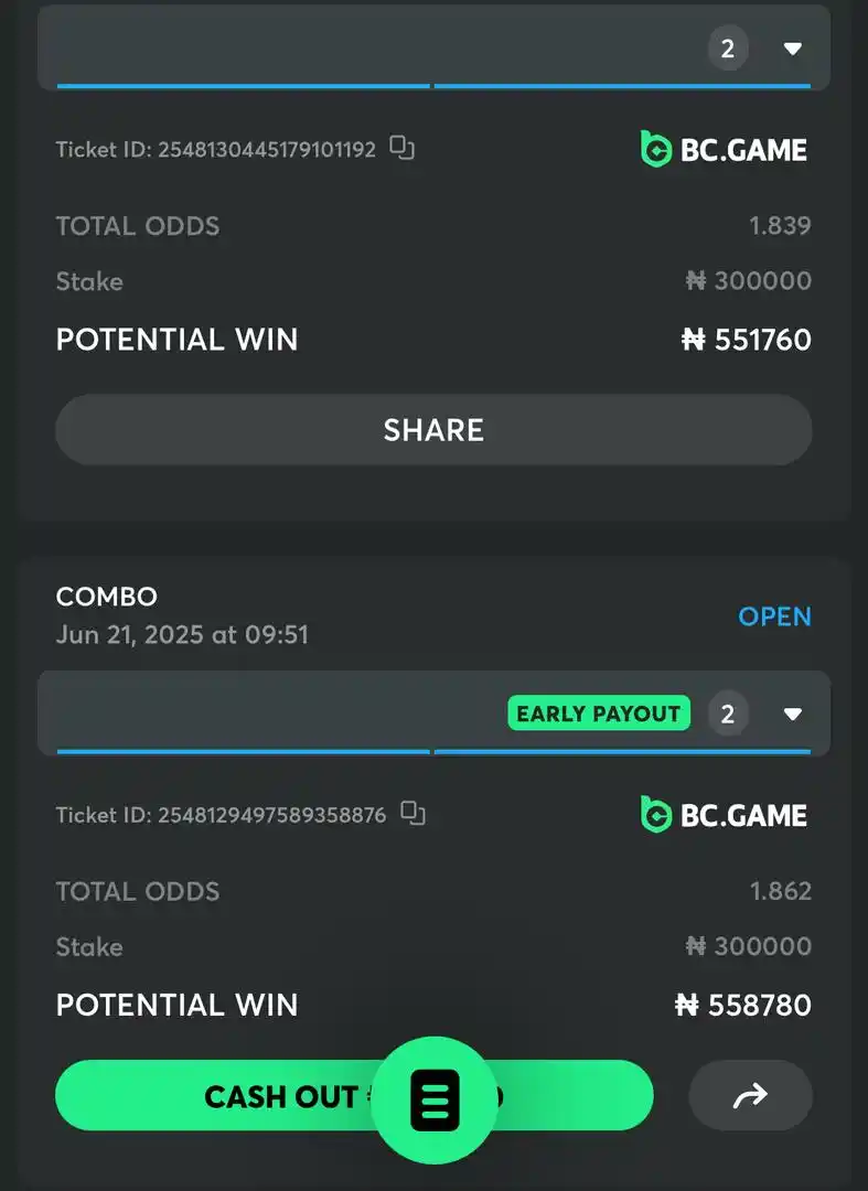 Image from Kirikuofficial: *2/2 BET OF THE DAY ON BC GAME ‼️💼* *🌏 GLOBAL CODES: 3A7AF6A & 3...