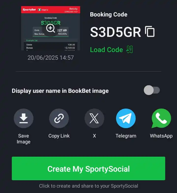 Image from FREE SPORTYBET UPDATES: 🏆 220 ODDS ON SPORTYBET   S3D5GR  30 odds: LBJRDH...