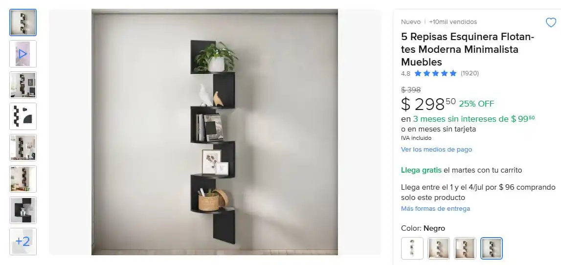 Image from Ofertones México : 5 REPISES ESQUINERAS FLOTANTES PARA UN TOQUE MODERNO EN TU HOGAR! 🏡✨ ...