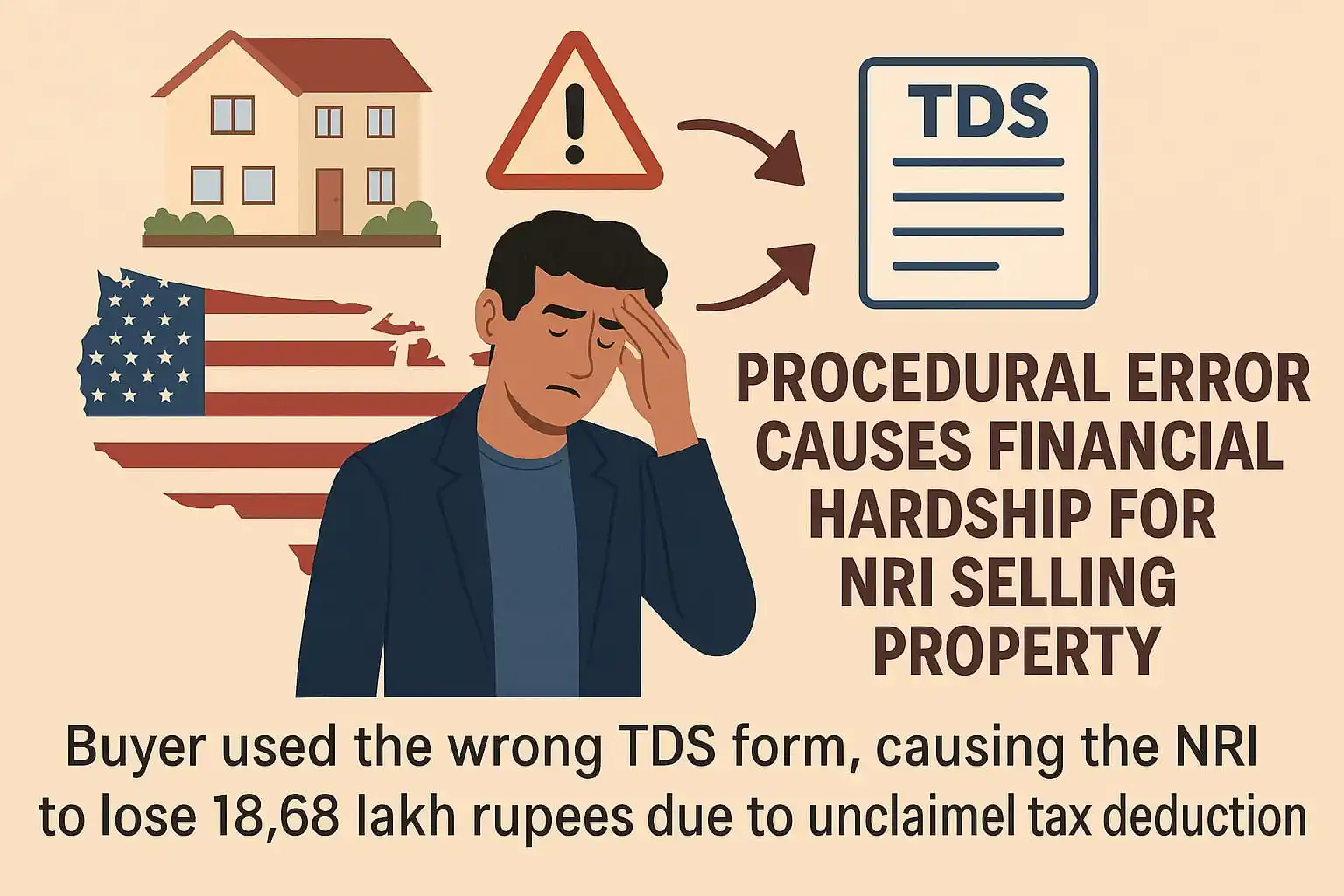 Image from Tax Update With CA. Mohit Kumar: A US-based NRI sold his Pune property for ₹2 Cr. The buyer deducted 20...