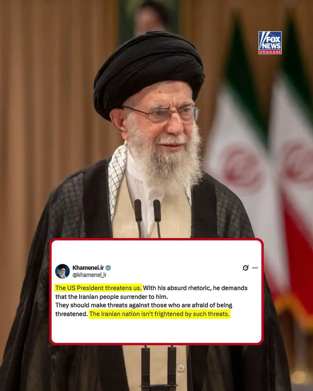 Image from SAGE GLOBAL RESPONSE : ‘ABSURD RHETORIC’: Iranian Supreme Leader rejects Donald J. Trump’s ca...