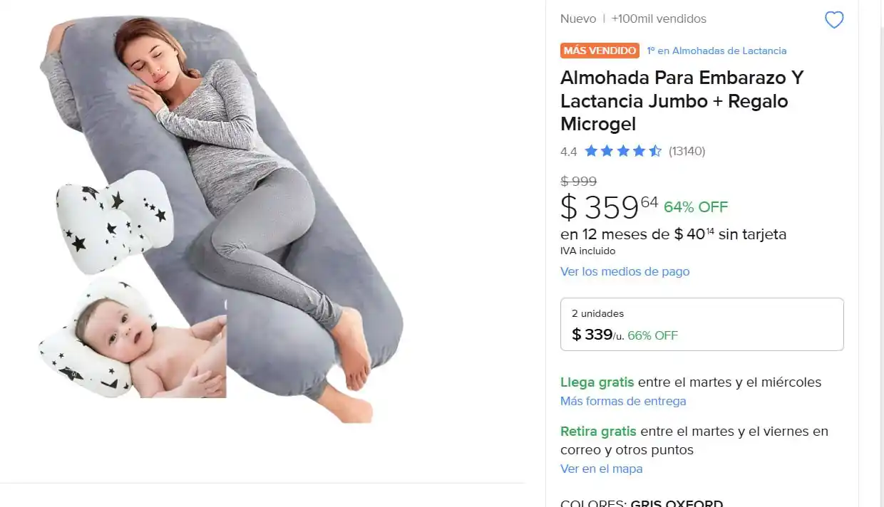 Image from Ofertones México : ALMOHADA MÁGICA PARA EMBARAZO Y LACTANCIA 🌙💖 MercadoLibre: Almohada ...