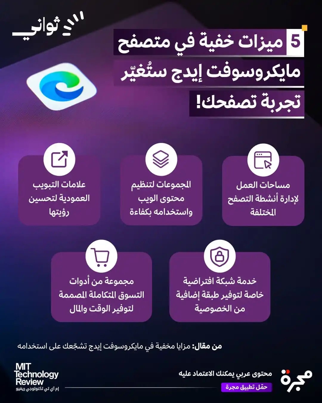 Image from مجرة: إليك 5 ميزات خفيّة ستغيّر طريقتك في التصفّح!
 من تنظيم التبويبات إلى ت...