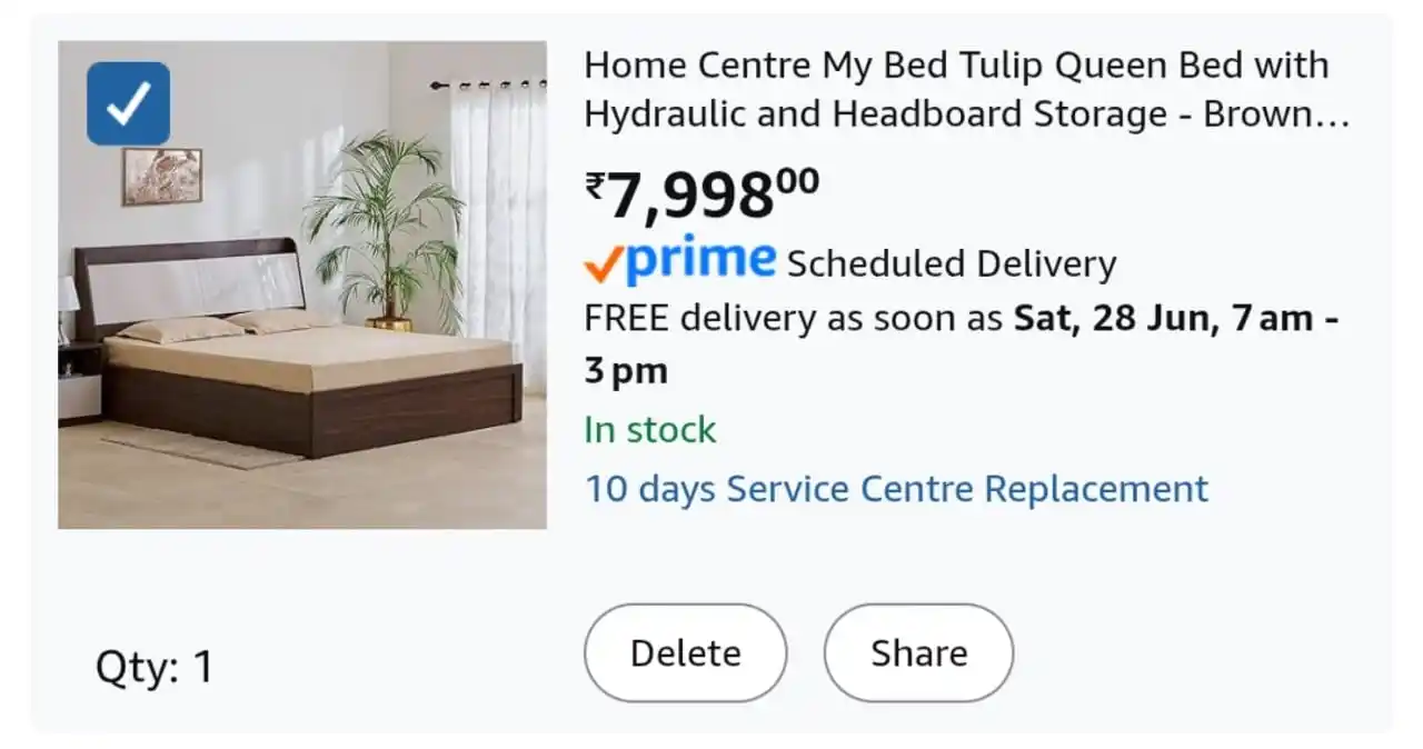 Image from 📢 AsliSKP x Hidden Discount Deals & Offers 🤑 🛍️: 🛒 Amazon Loot : Home Centre Queen Size Bed with Hydraulic and Headboa...