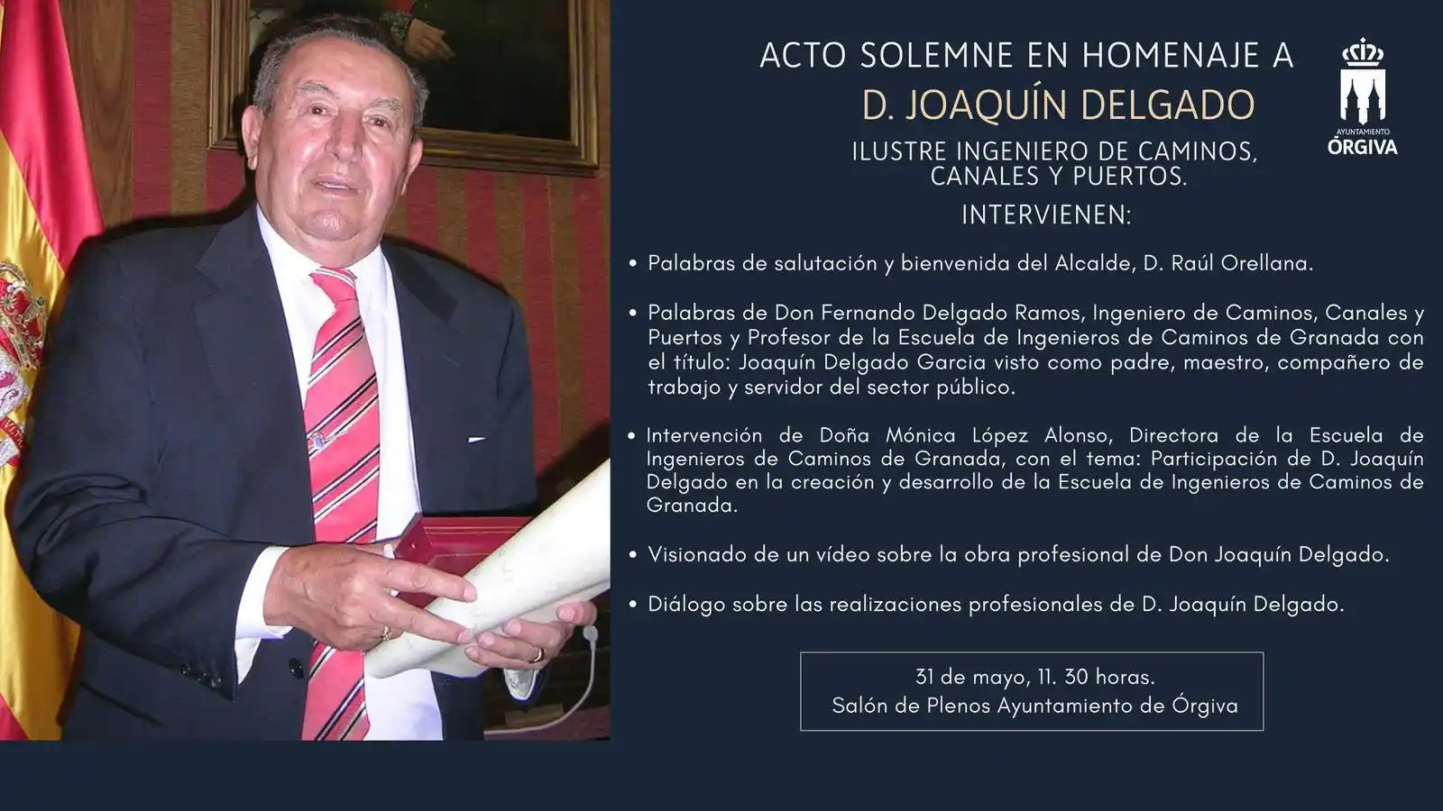 Image from Ayuntamiento de Órgiva: ÁREA DE CULTURA Y URBANISMO - RECONOCIMIENTO MUNICIPAL AL ILUSTRE INGE...