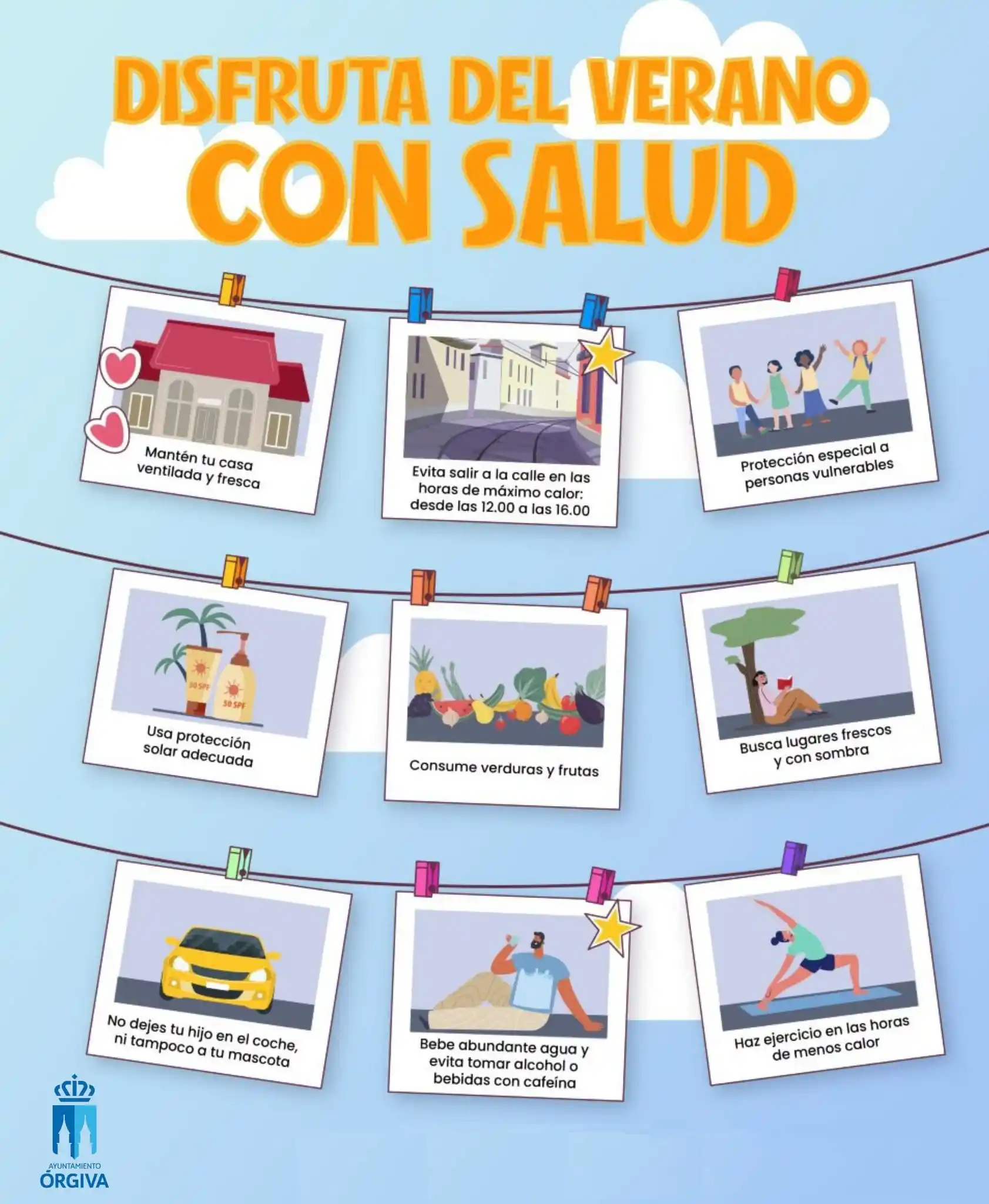 Image from Ayuntamiento de Órgiva: ÁREA DE SALUD - ESTE VERANO DISFRUTA EL VERANO CON SALUD. 🫗Beber agua...