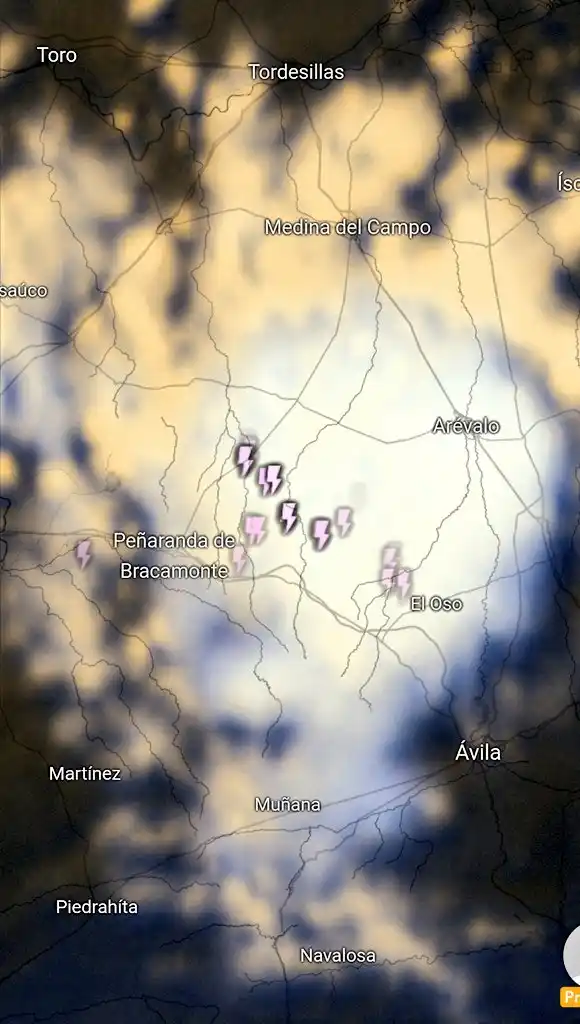 Image from MeteoAvila Canal: 🛰️ Así se ve desde el satélite la fuerte tormenta en fase de crecimie...