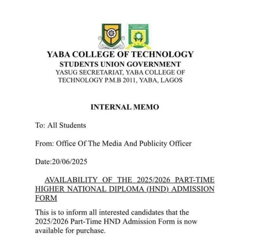 Image from SOLUTIONTEE EDUTECH ACADEMY[JAMB, WAEC ,NECO , POST-UTME, TUTORIALS , ETC..]: *AWAITING YABATECH HND PART-TIME FORM IS OUT DM FOR REGISTRATION ✌️*  ...
