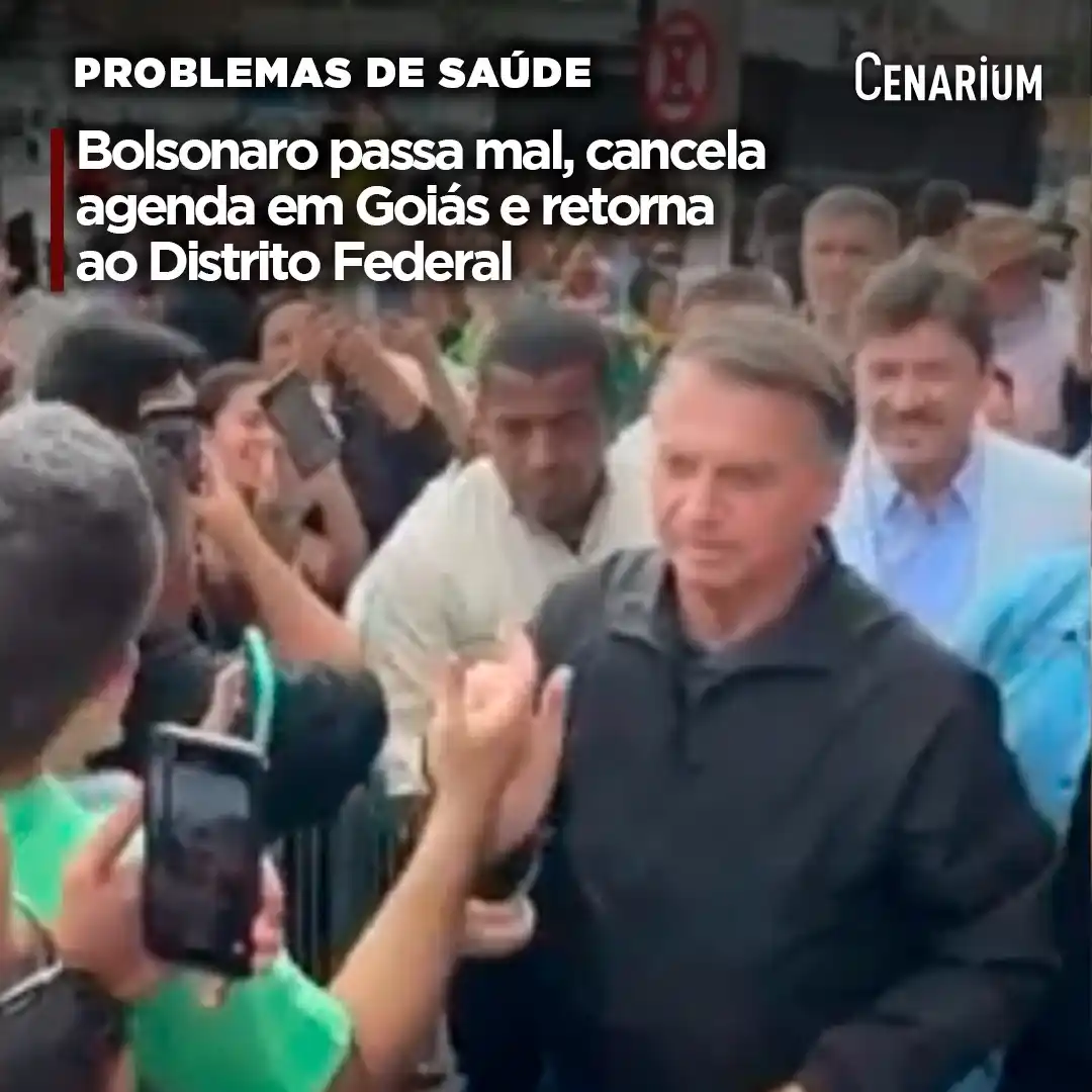 Image from CENARIUM: ➡️ *Bolsonaro passa mal, cancela agenda em Goiás e retorna ao Distrito...