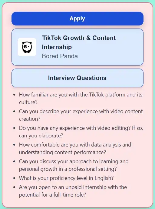 Image from Prayer and Career Guidance : Bored Panda - TikTok Growth & Content Internship 📍 Location: Cape To...