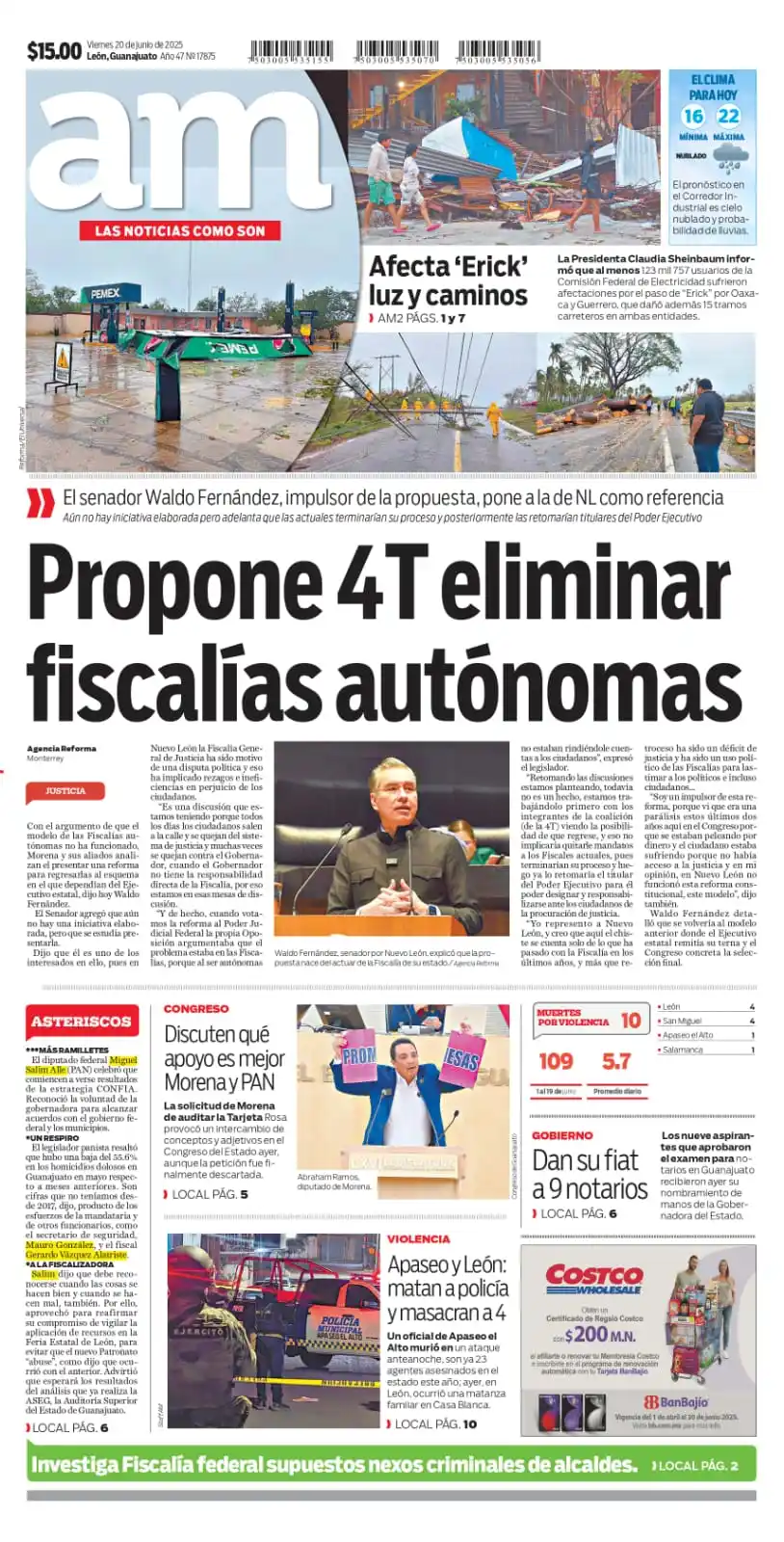 Image from Periódico AM 📰 Última Hora : ¡Buenos días!, hoy es *viernes 20 de junio del 2025* | 📰 Comienza tu ...