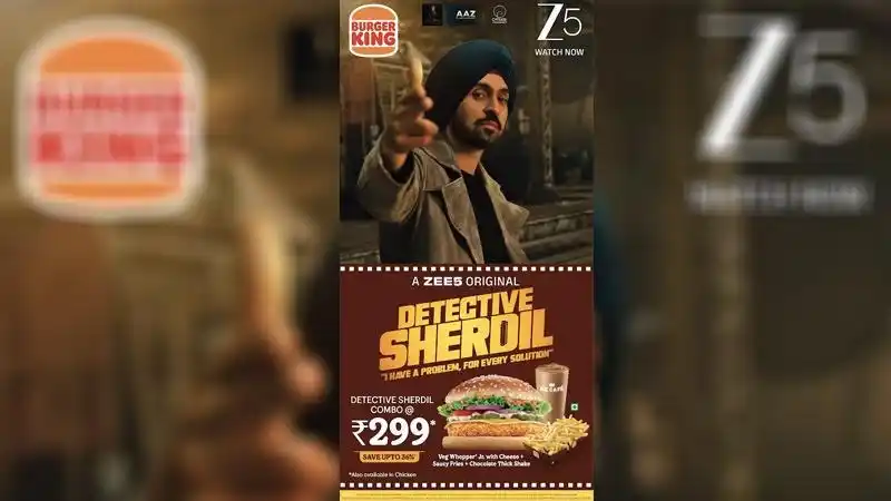 Image from Indiantelevision.com: Burger King India serves up a juicy collab with Zee5's Detective Sherd...