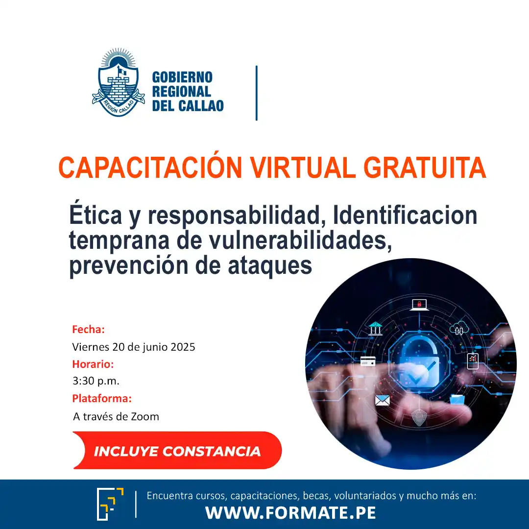Image from Convocatorias Ing. De Sistemas: Empleos - Prácticas - Capacitaciones: 📢 Capacitación Virtual "Hacking ético y su importancia: Ética y respo...