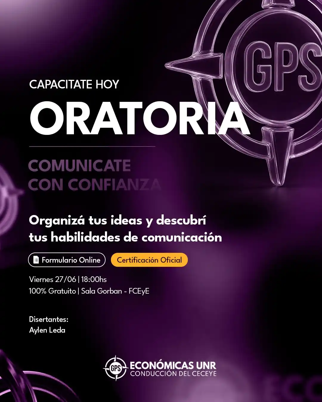 Image from FCEYE 2° AÑO -  GPS💜: 🎤 Capacitate en Oratoria  https://www.instagram.com/p/DLIPeVXRU7I/?ig...