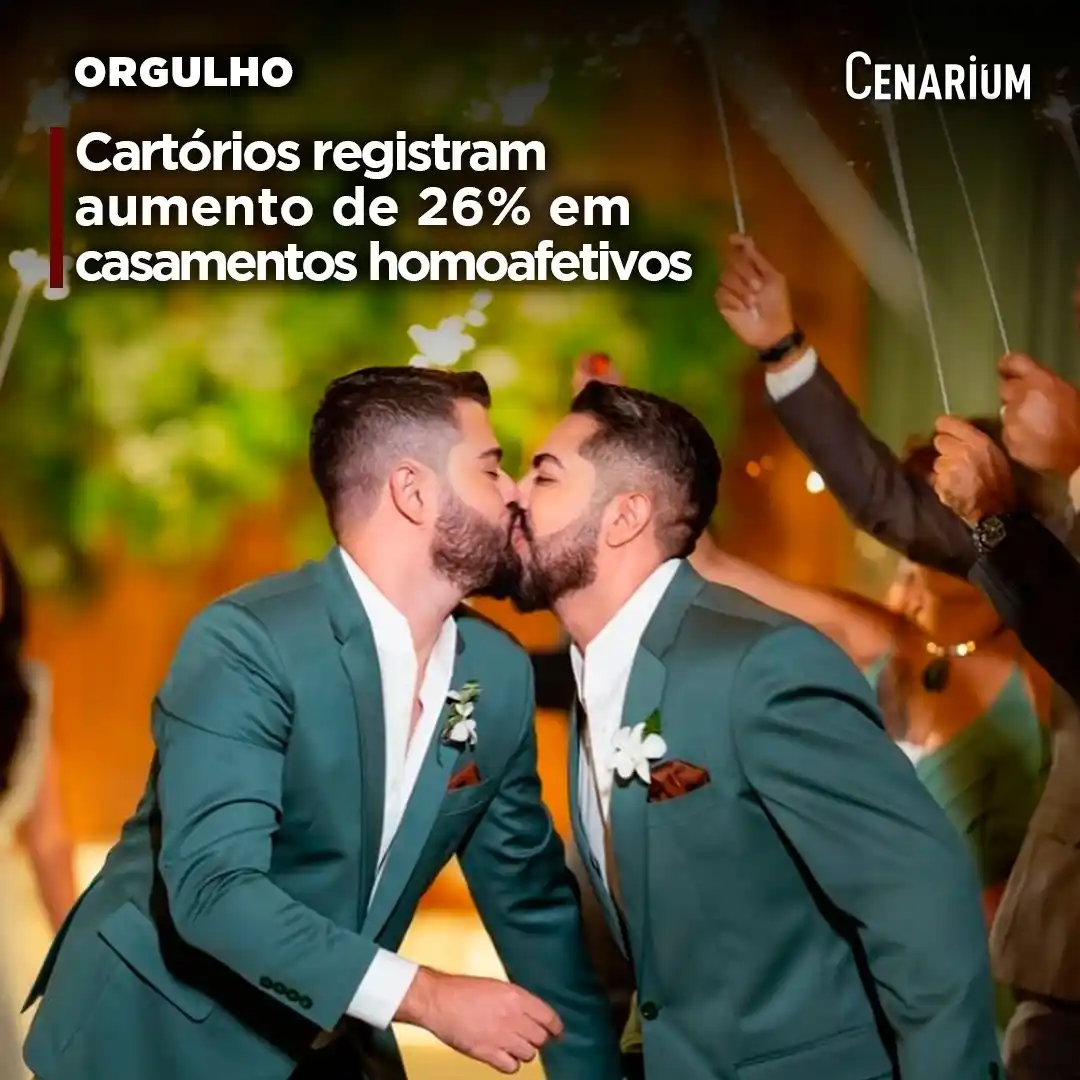Image from CENARIUM: 🏳️‍🌈 *Cartórios registram aumento de 26% em casamentos homoafetivos*...