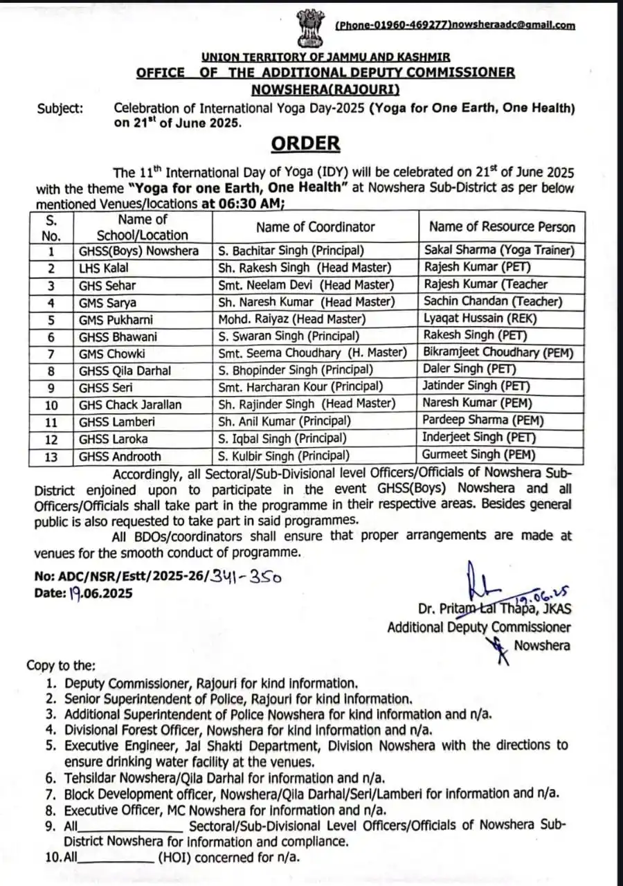 Image from Govt. Orders Only: *Celebration of International Yoga Day-2025 (Yoga For One Earth, One H...