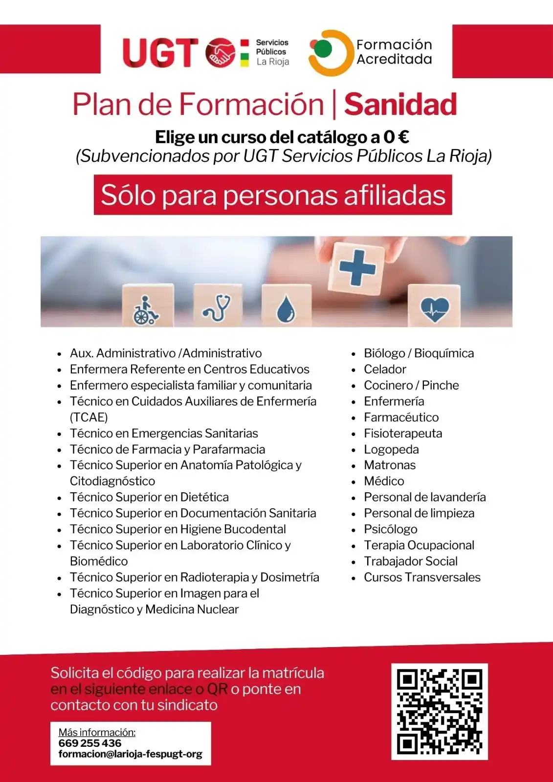 Image from UGT Servicios Públicos La Rioja: ‼️ CURSO GRATUITO PARA AFILIADOS, DEL PRIMER *SEMESTRE DE 2025*. APÚNT...