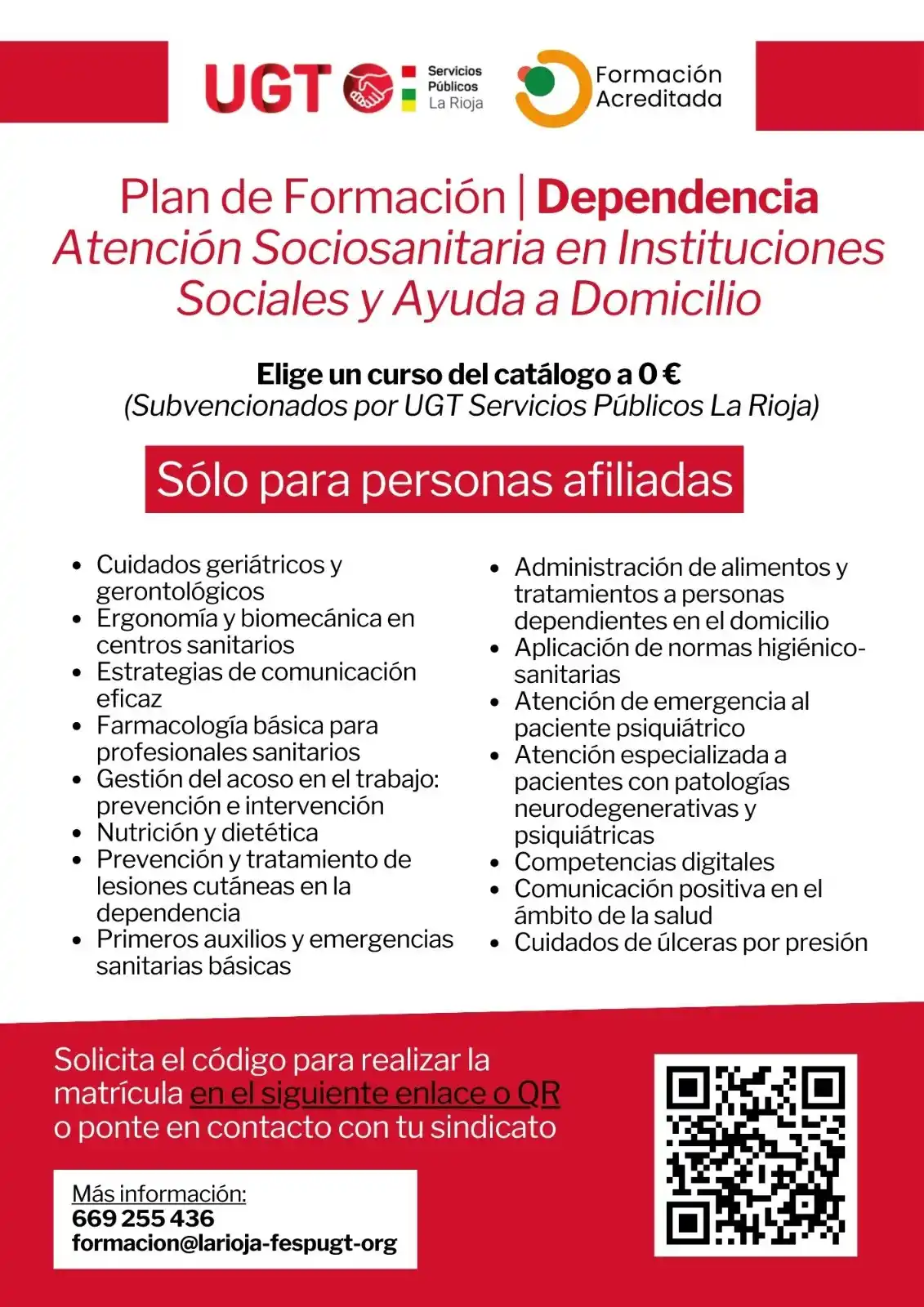 Image from UGT Servicios Públicos La Rioja: ‼️ *CURSO GRATUITO PARA AFILIADOS*, DEL PRIMER SEMESTRE DE 2025. *Insc...