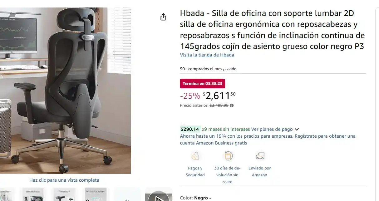 Image from Ofertones México : ¡DESCUBRE LA SILLÓN ERGONÓMICO HBADA! COMODIDAD Y ESTILO PARA TU ESPAC...