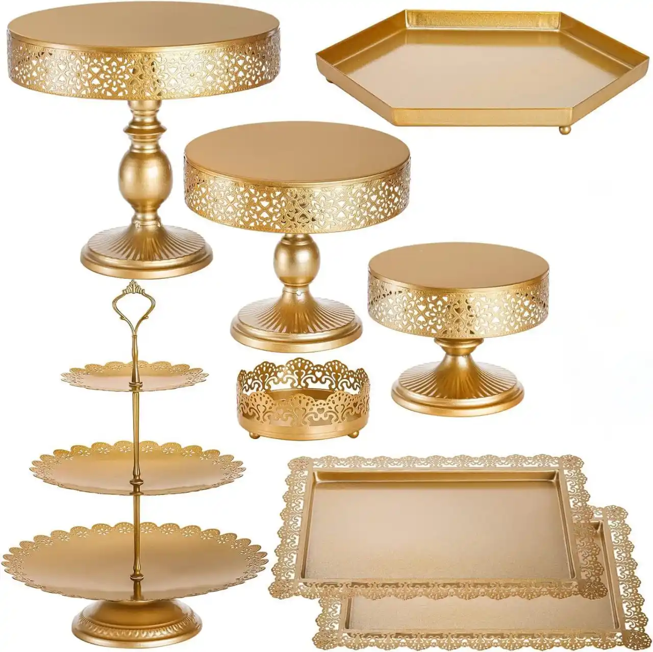 Image from Ofertones México : 🎉 ¡ELEGANCIA DORADA PARA TUS CELEBRACIONES! 🎂✨ Amazon: Dniieo 8 Jueg...