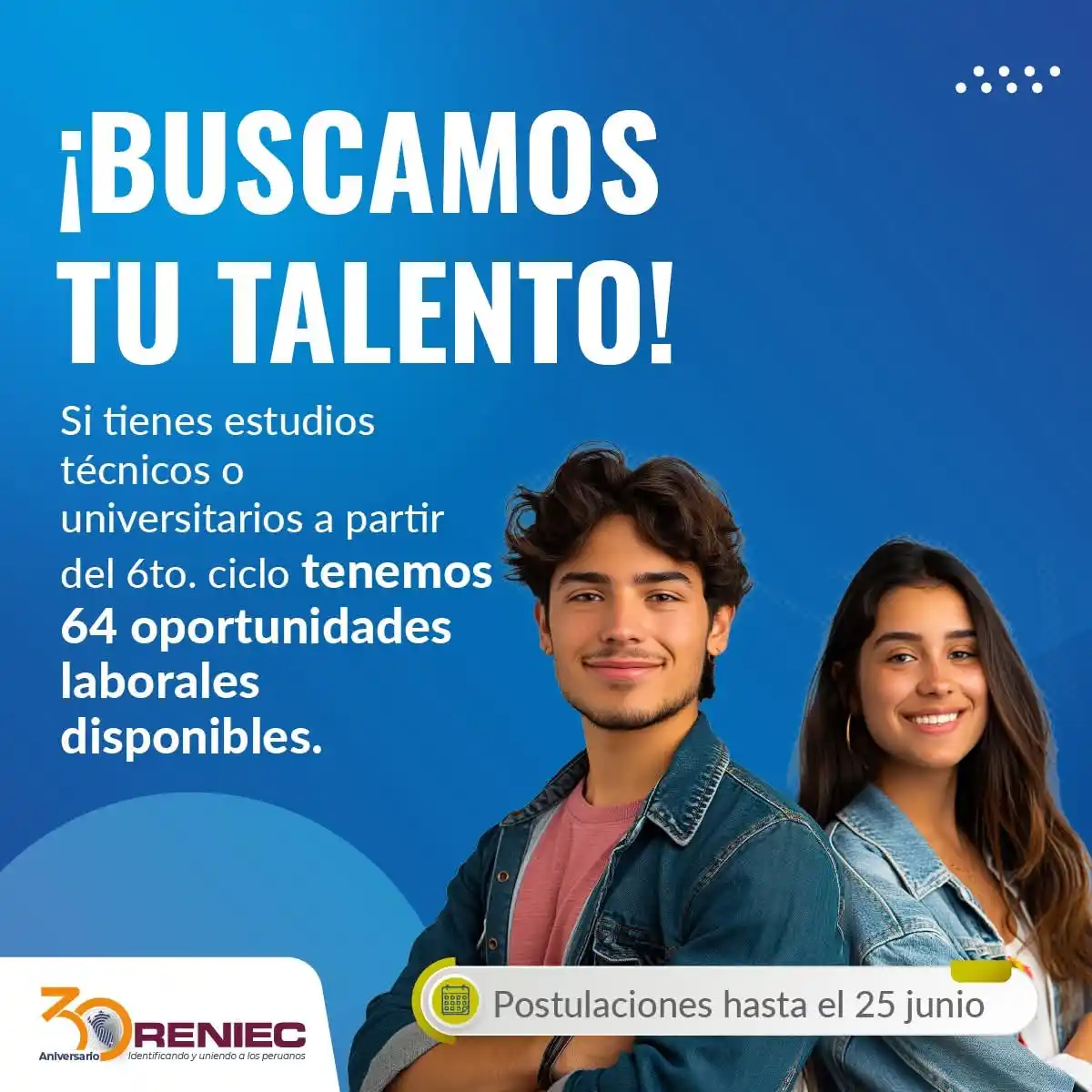 Image from Lima Emplea 💼💼: 🎯 ¡Están buscando tu talento! El *RENIEC cuenta con 64 oportunidades ...