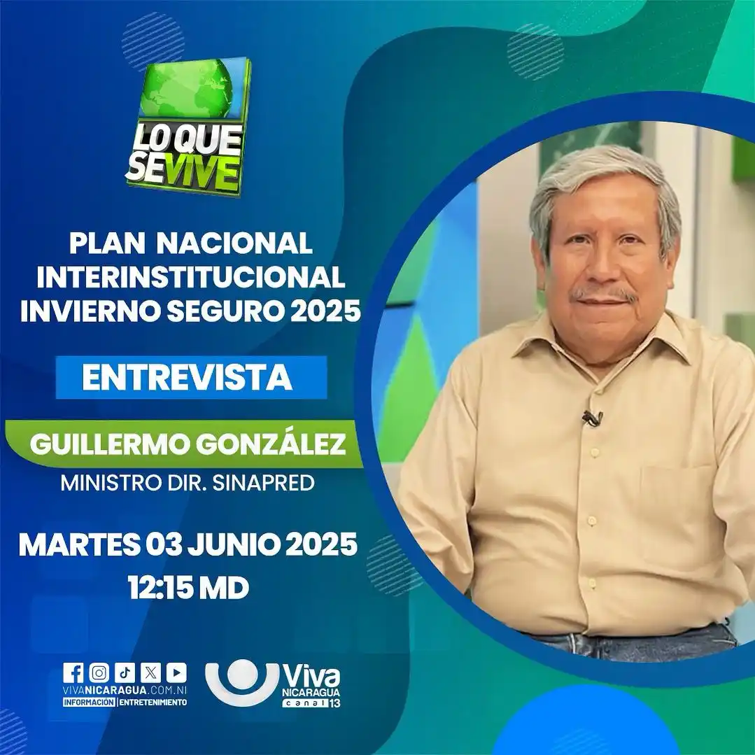 Image from Viva Nicaragua: ➡️ Este martes 3 de junio 🗓️ a las 12:15 MD 🕛, acompáñanos en una en...