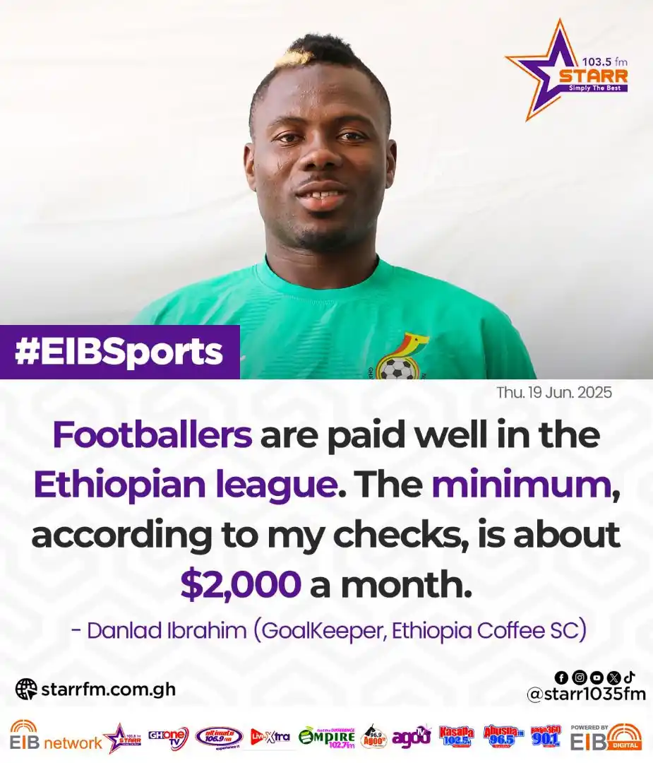 Image from Starr 103.5 FM: Footballers are paid well in the Ethiopian league… - Danland Ibrahim (...