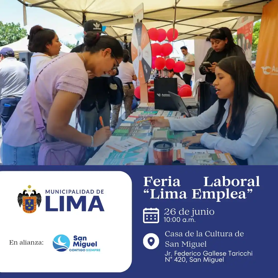 Image from Lima Emplea 💼💼: 🎯 *¡Gran Feria de Empleo Presencial en San Miguel!* 🗓️ *Jueves 26 de...
