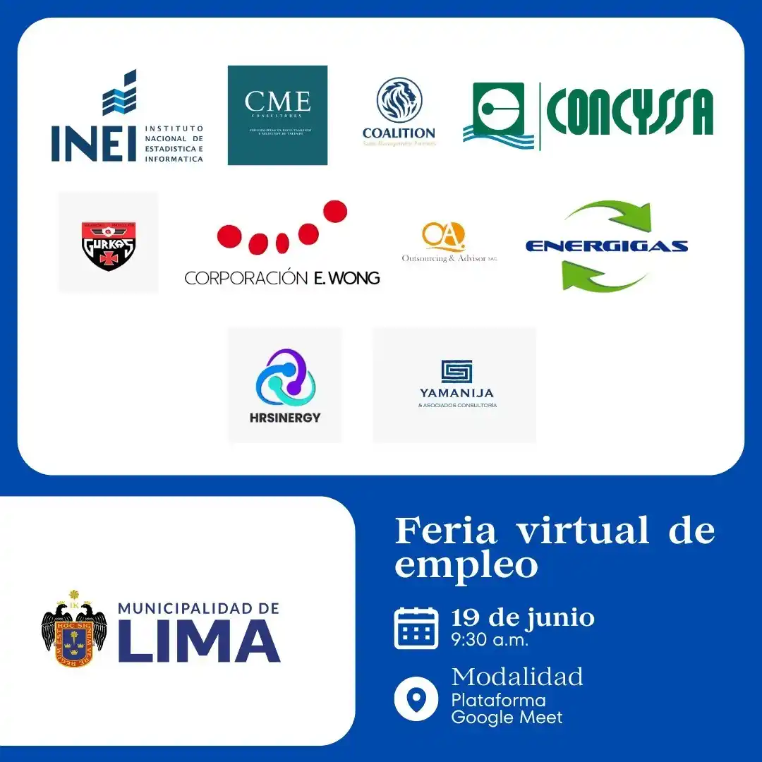 Image from Lima Emplea 💼💼: 📢 *¡Gran Feria Virtual de Empleo!* 🗓️ *Jueves 19 de junio | Desde la...