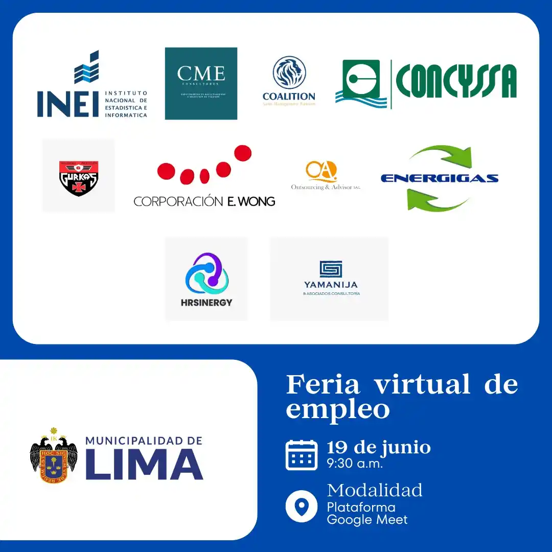 Image from Lima Emplea 💼💼: 📢 *¡Gran Feria Virtual de Empleo!* 🗓️ *Jueves 19 de junio | Desde la...