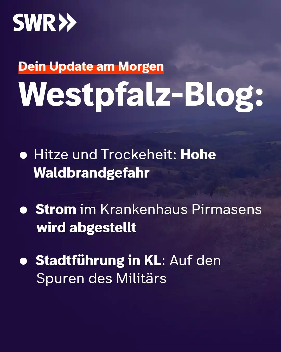 Image from SWR Kaiserslautern: Guten Morgen aus dem Studio Kaiserslautern ☕, heute werden es bis zu ...