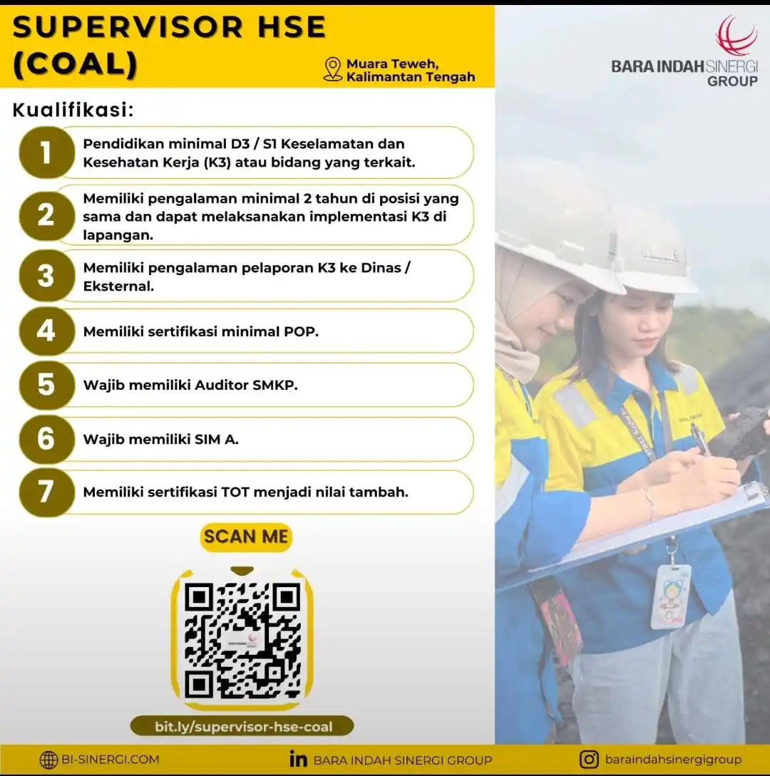 Image from Loker K3: Hello rekan-rekan Miner... BARA INDAH SINERGI GROUP Site PT Unggul Nu...