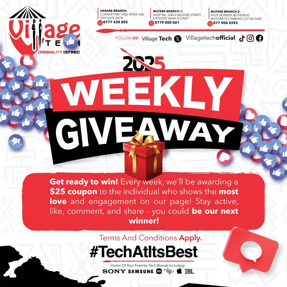 Image from VILLAGE TECH: *HELLO TECH ENTHUSIASTS*   🌟 Join our weekly giveaways for a chance t...