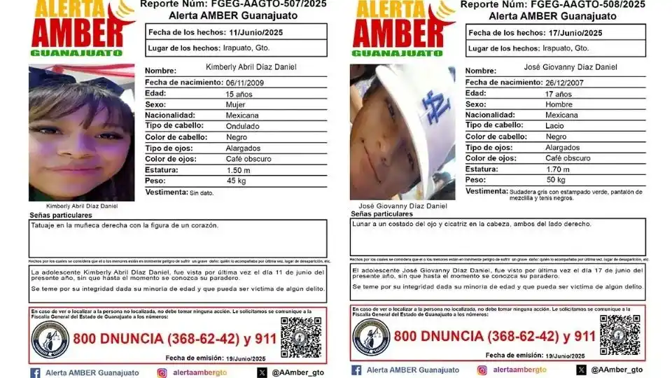 Image from Periódico AM 📰 Última Hora : *Hermanos Kimberly Abril y José Giovanny desaparecen en Irapuato con u...