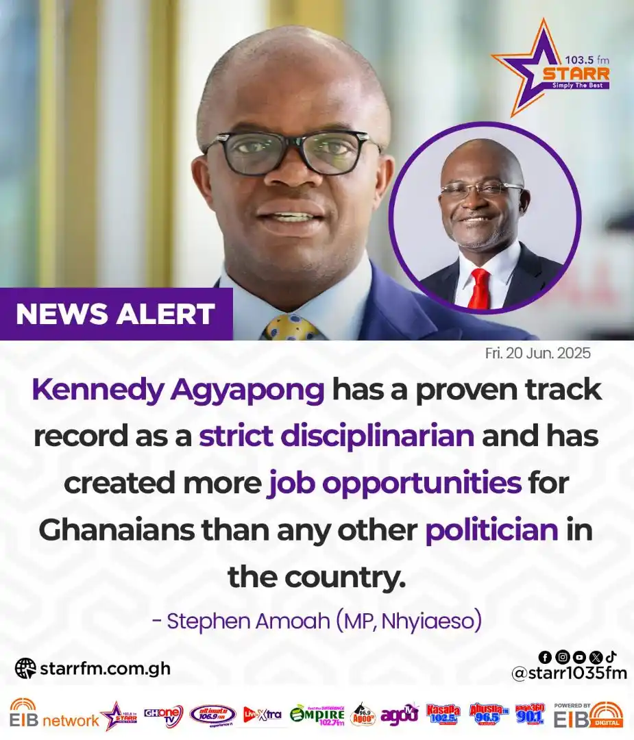 Image from Starr 103.5 FM: Hon. Kennedy Agyapong has created more job opportunities than any othe...