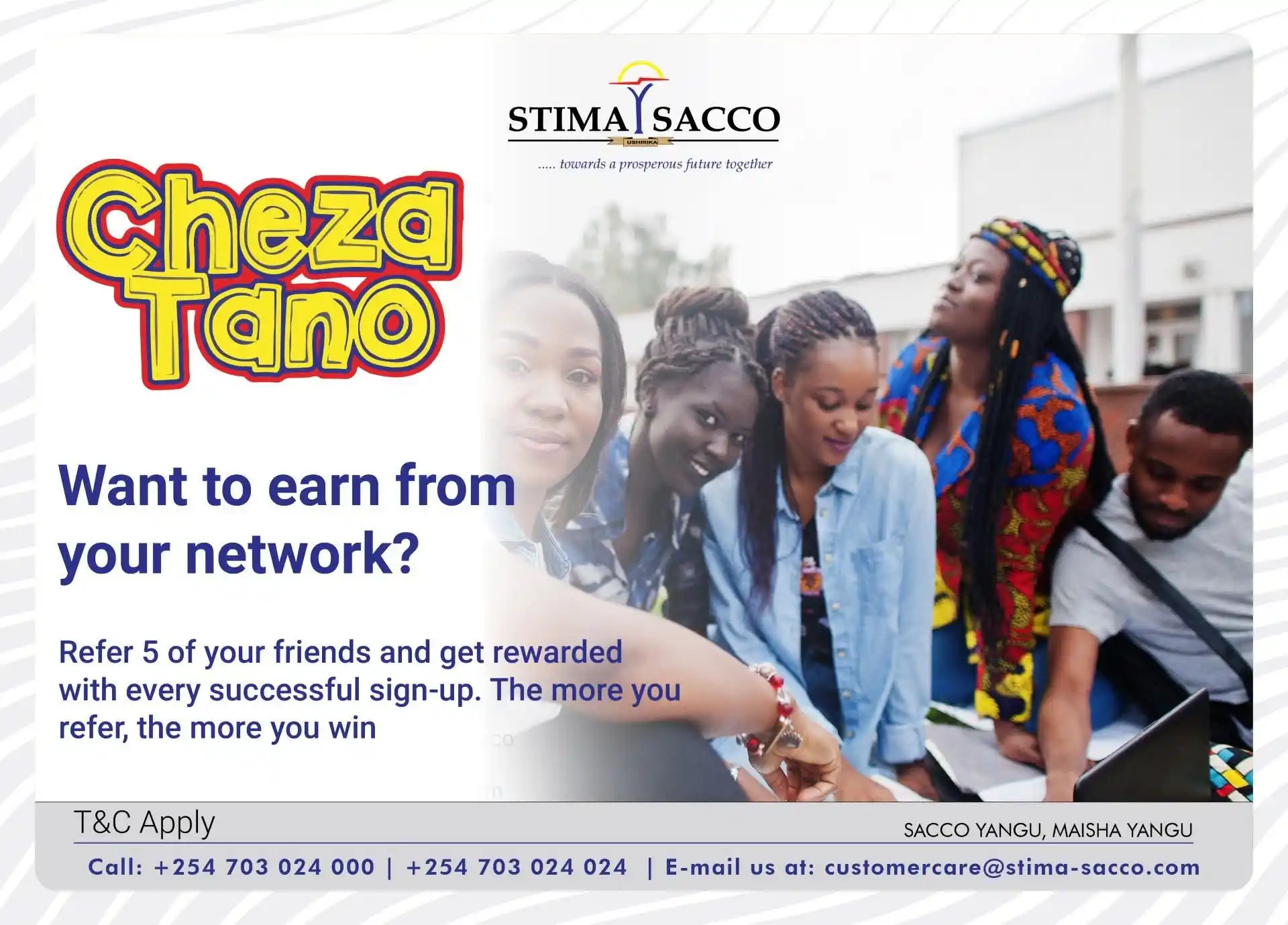Image from Stima DT Sacco: Introduce 5 fully funded new members to Stima Sacco and get rewarded w...