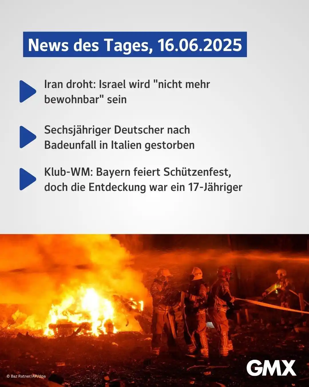 Image from GMX News: ➡️Iran droht: Israel wird "nicht mehr bewohnbar" sein https://gmx.net/...