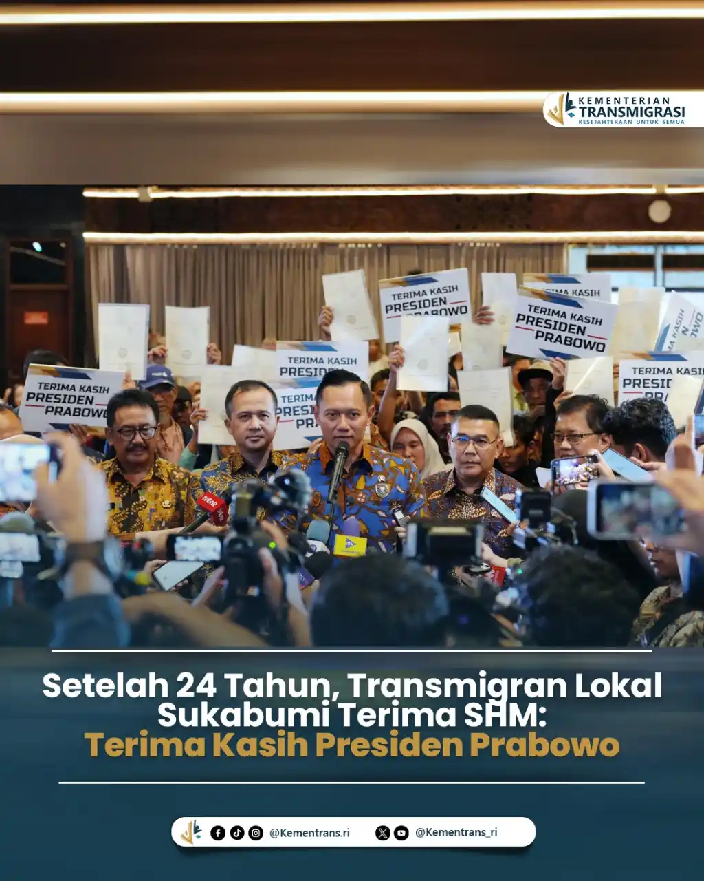 Image from KEMENTRANS: Kementerian Transmigrasi meluncurkan Program Trans Tuntas (T²) dalam a...