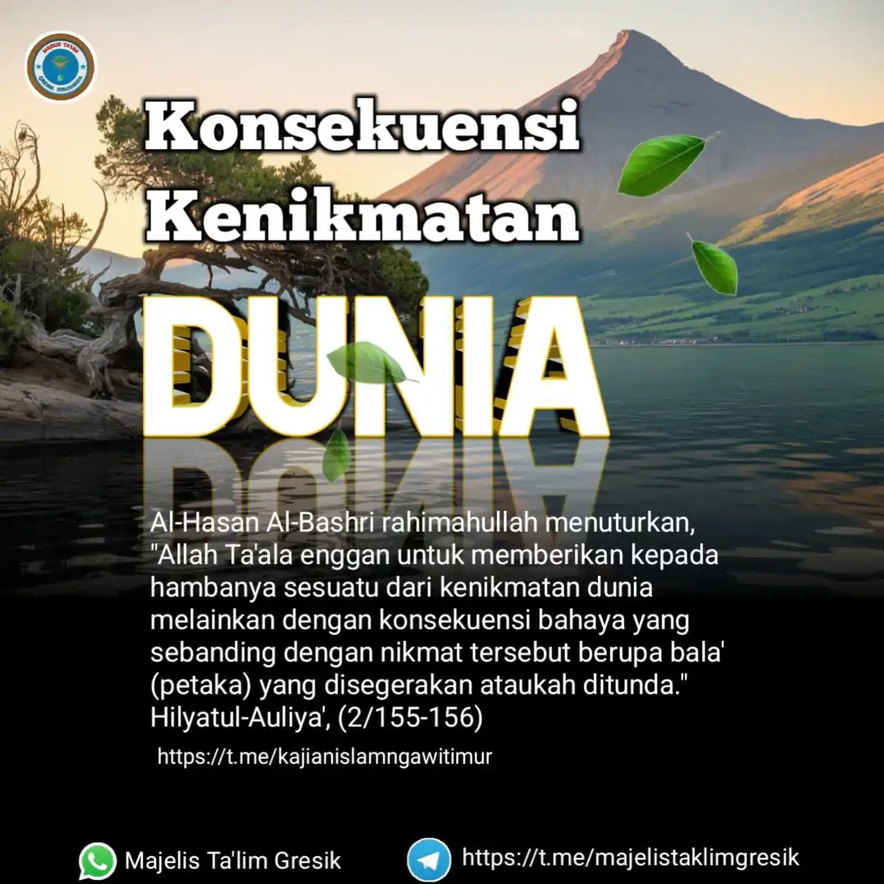Image from Poster Faedah: Konsekuensi Kenikmatan Dunia...