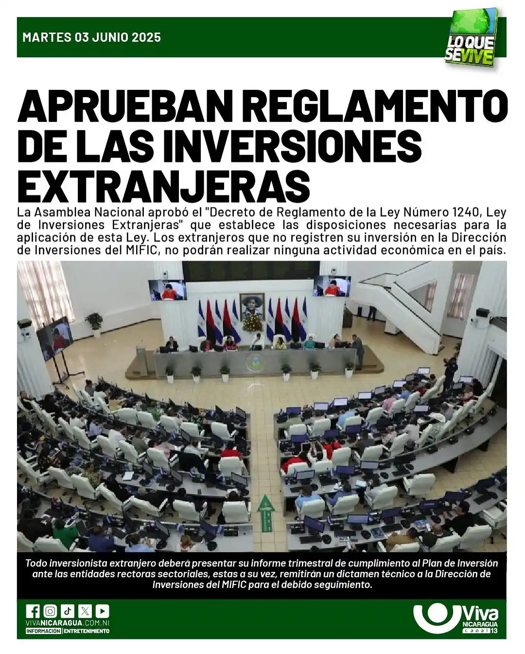Image from Viva Nicaragua: ➡️ La Asamblea Nacional  ⚖️ aprobó el “Decreto de Reglamento de la Ley...
