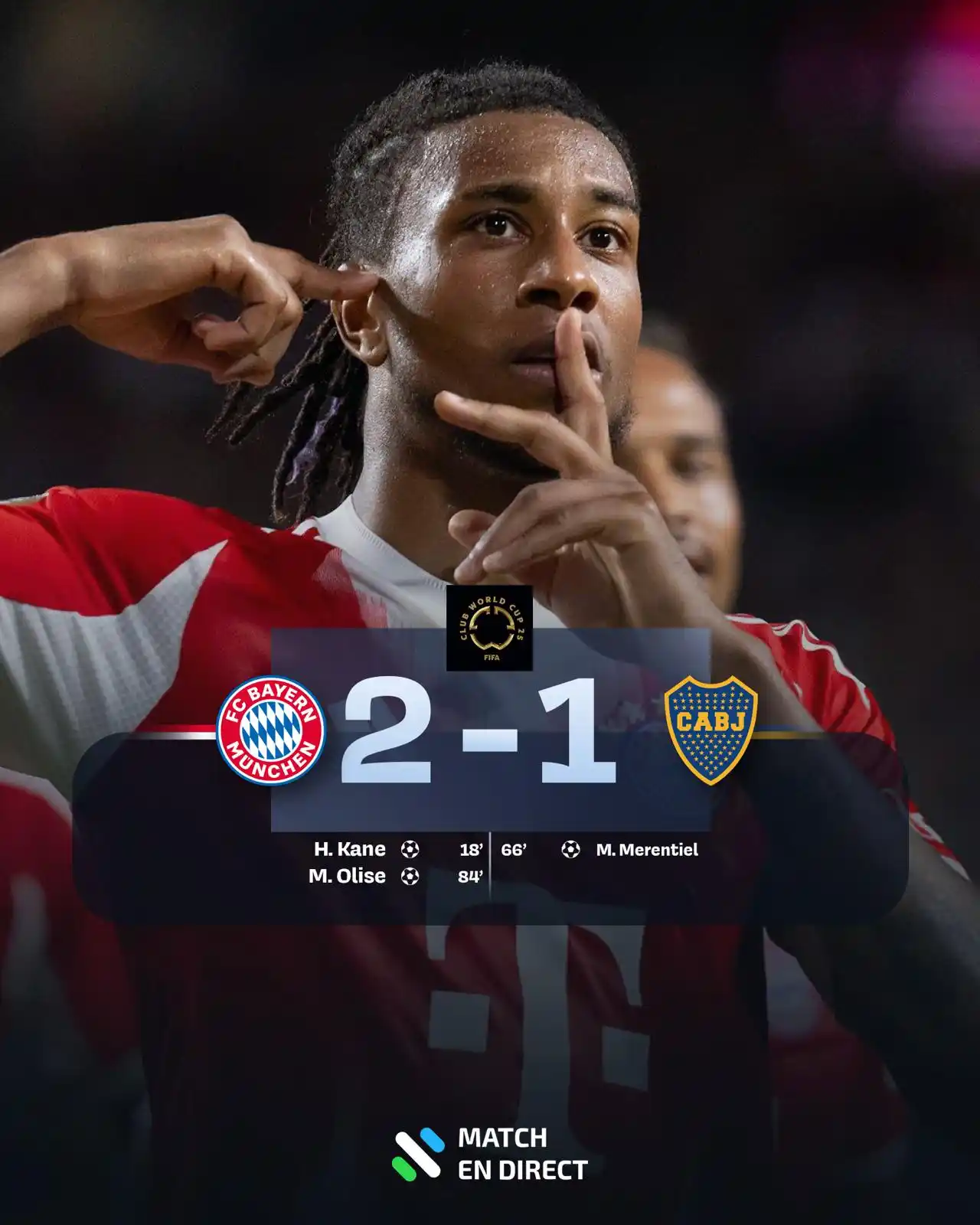 Image from Match En Direct: Le Bayern Munich se qualifie pour les huitièmes 🏆 3e but pour Olise,...