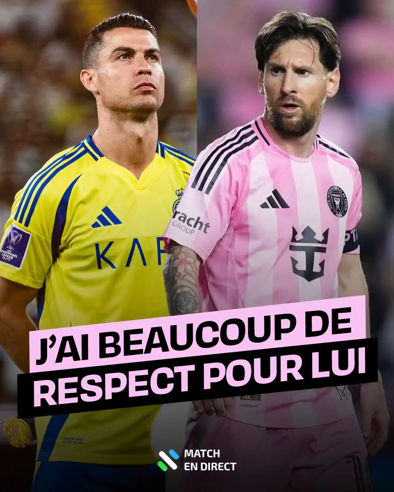 Image from Match En Direct: 🗣️ Lionel Messi : J’ai beaucoup de respect pour Cristiano Ronaldo et ...