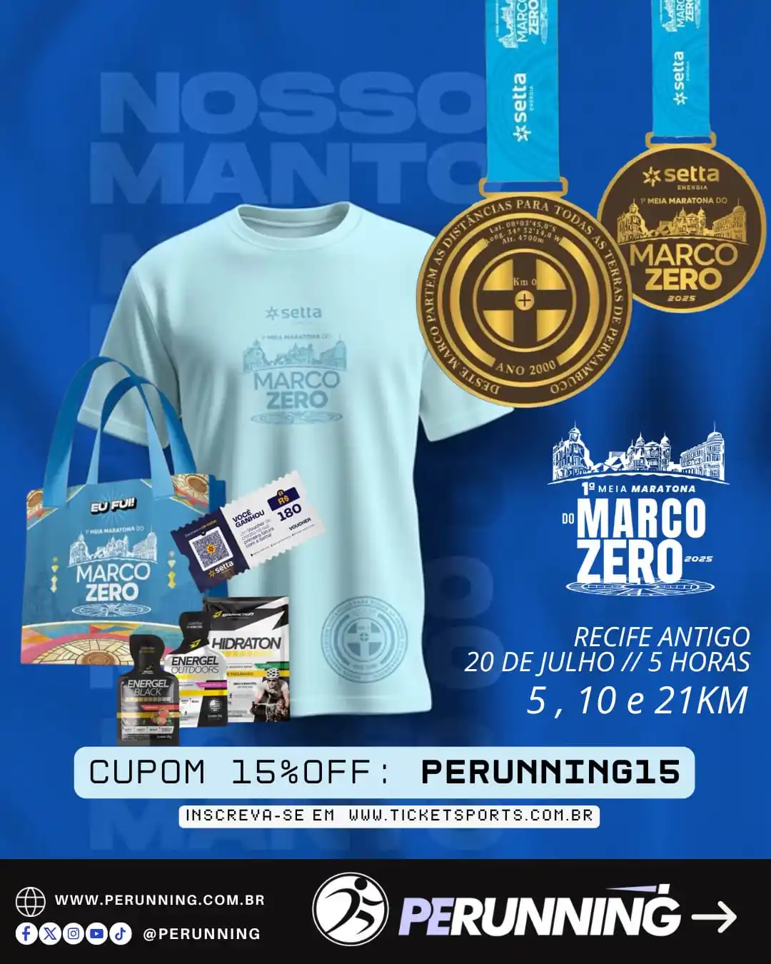 Image from PE RUNNING | Corrida e Caminhada: *MEIA MARATONA DO MARCO ZERO* 📆 20/07/2025 ⏰ 5H00 📍 Recife, Marco Z...