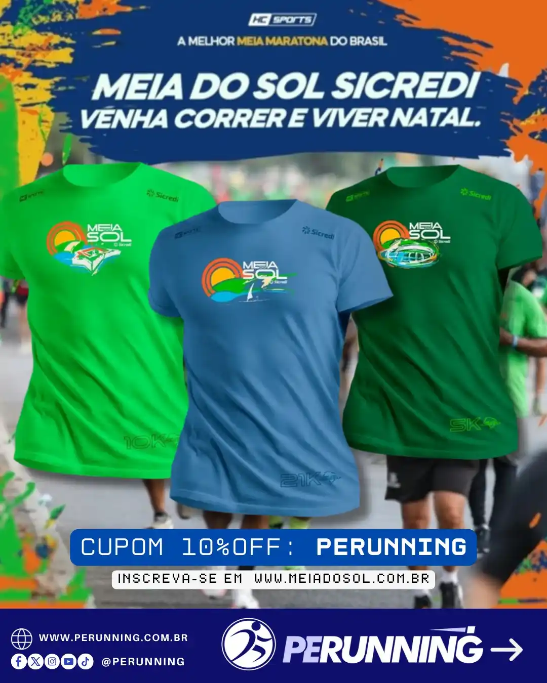 Image from PE RUNNING | Corrida e Caminhada: *MEIA MARATONA DO SOL | SICREDI* 📆 20 e 21/09/2029 📍 Natal, Arena ...