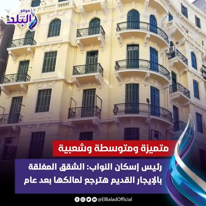Image from صدى البلد: متميزة ومتوسطة وشعبية   رئيس إسكان النواب : الشقق المغلقة بالإيجار الق...