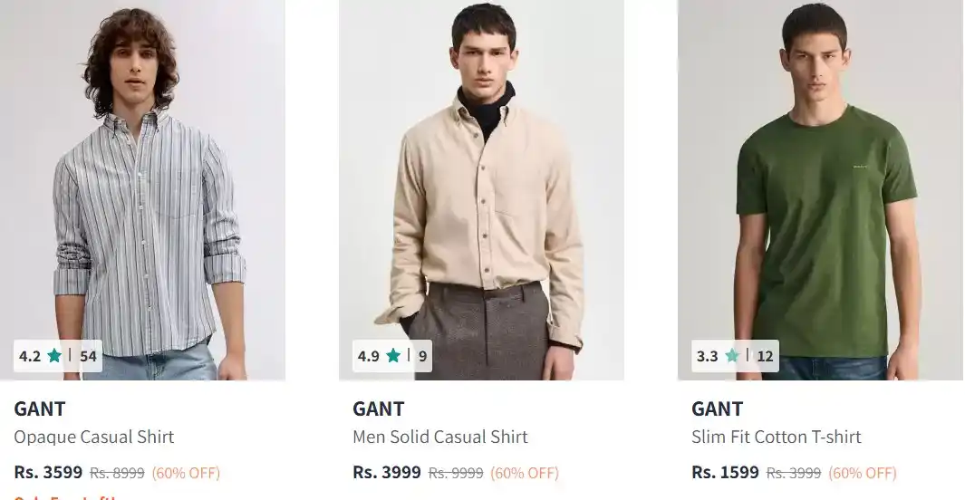Image from 📢 AsliSKP x Hidden Discount Deals & Offers 🤑 🛍️: ⭐ Myntra : Flat 60% Off On GANT Clothing (Premium Brand). 👉https://m...