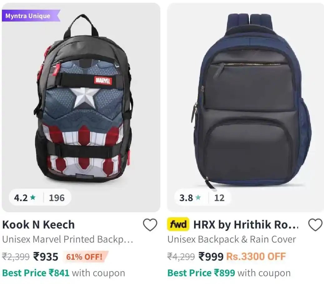 Image from 📢 AsliSKP x Hidden Discount Deals & Offers 🤑 🛍️: ⭐ Myntra : Upto 85% Off On Branded Backpacks. Master Link: https://my...