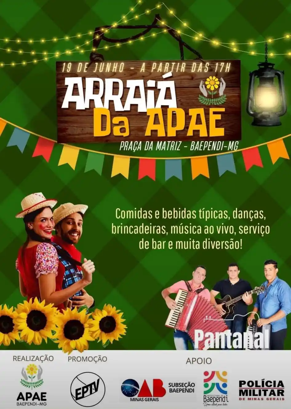 Image from JORNAL PANORAMA: _*🌽🎉 Não perca o Arraiá da APAE! 🎶✨*_ _*Não perca hoje dia 19 de j...